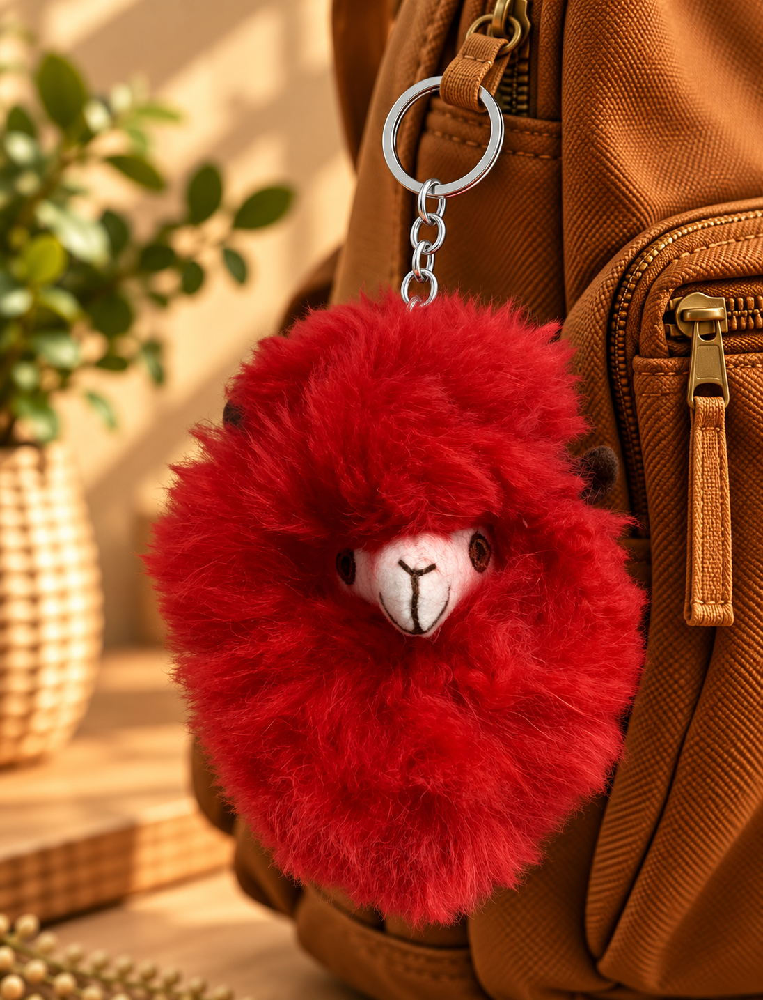 Alpaca Head Keychain