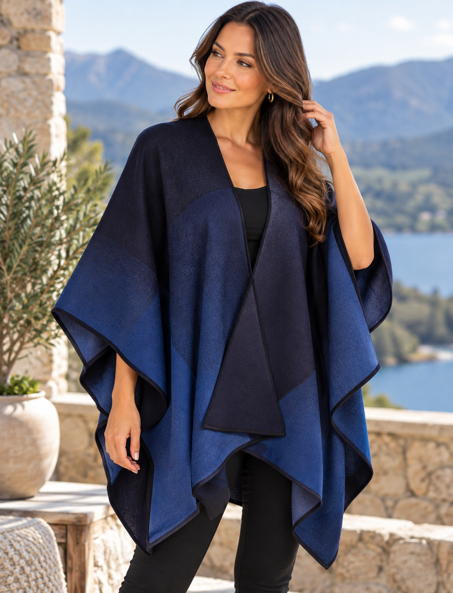 Ombre Reversible Ruana 100%