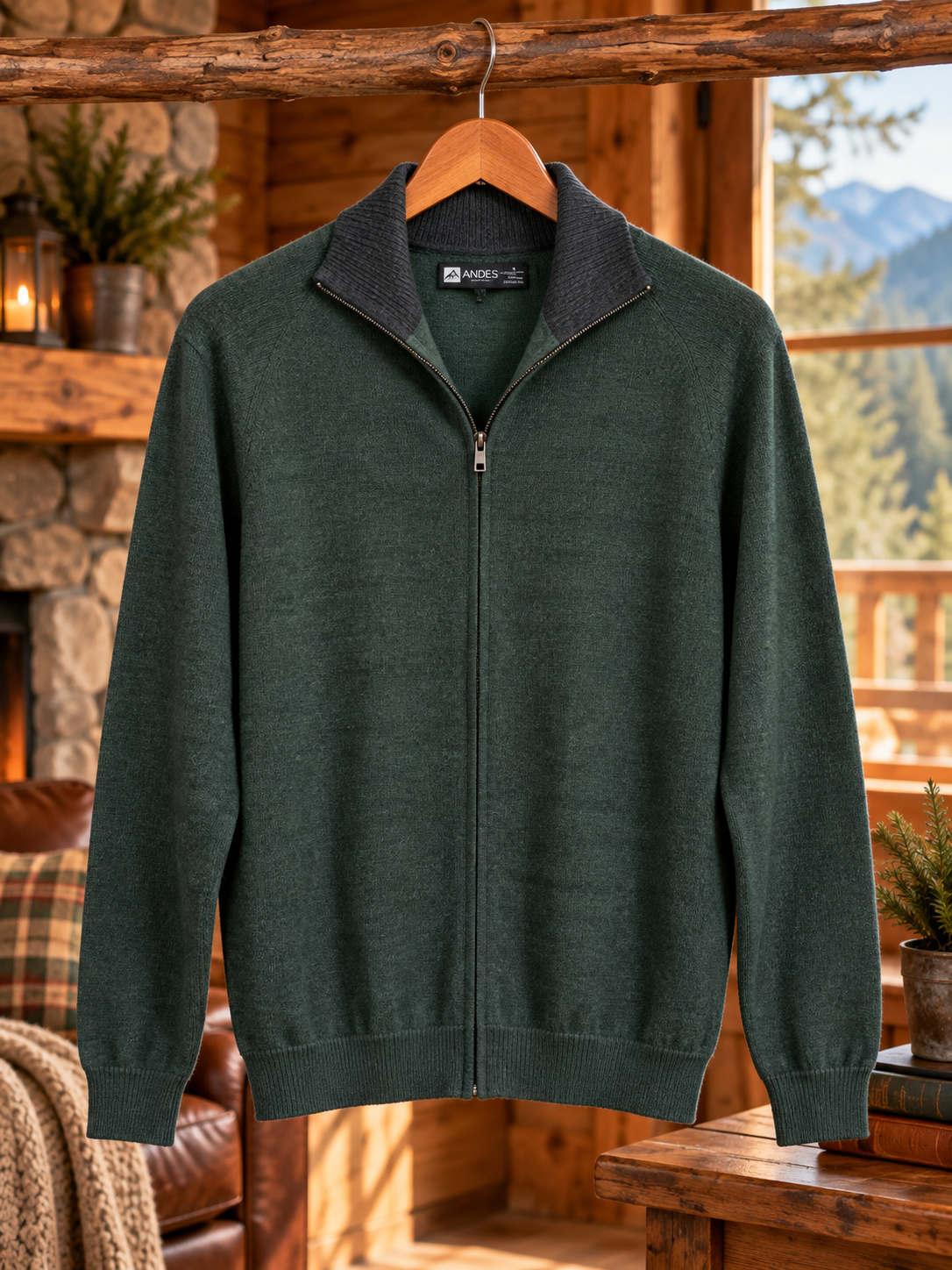 Unisex Solid Full Zip Sweater