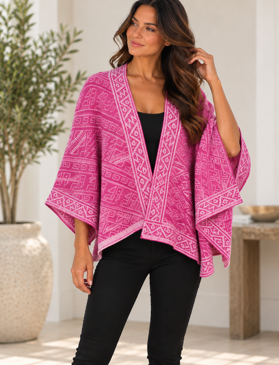 Pink Reversible Ruana