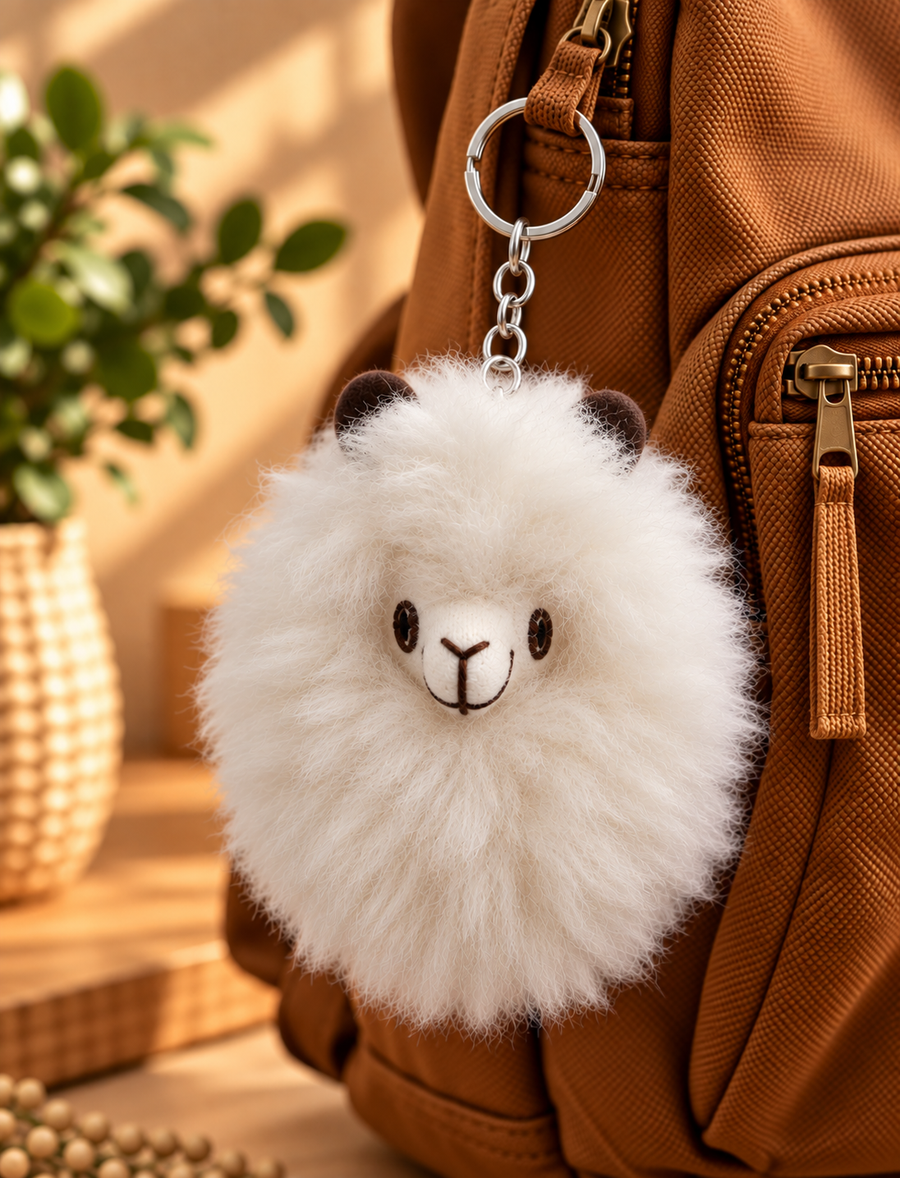 Alpaca Head Keychain