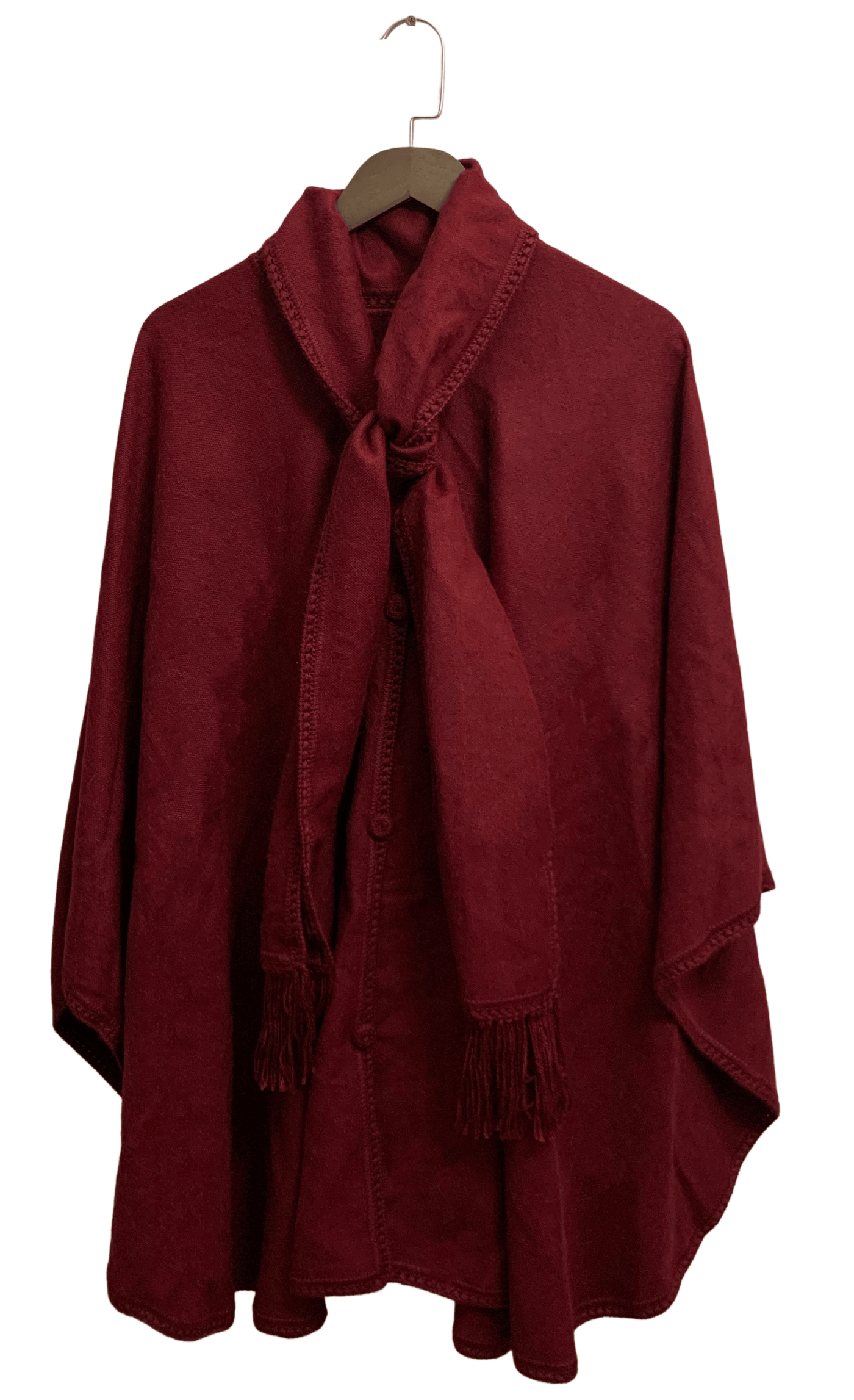 maroon scarf cape
